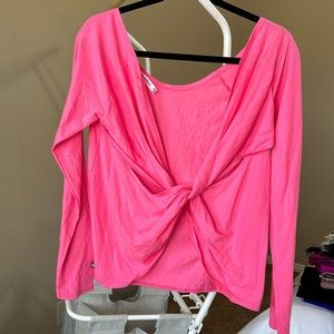 Fabletics Long Sleeve Open Back Shirt | size M